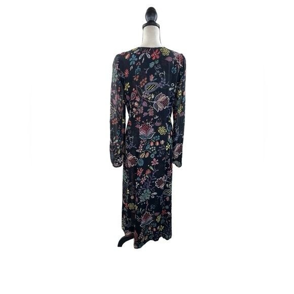 knee length dresses for ladies Reformation Cream Floral Long Sleeve Hooman Smocked Button Front A Line  Mini Dress Sz 2 main image 0