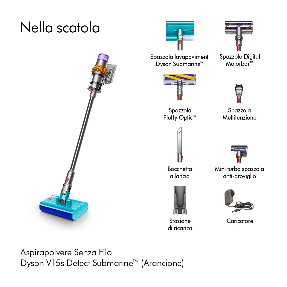 Aspirapolvere e lavapavimenti Dyson V15s Detect Submarine | Nuovo - Immagine 3 di 4