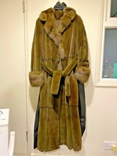 Sojuzpushnina Sobol Russian Sable Green Women's Long Coat Size 40 / 42