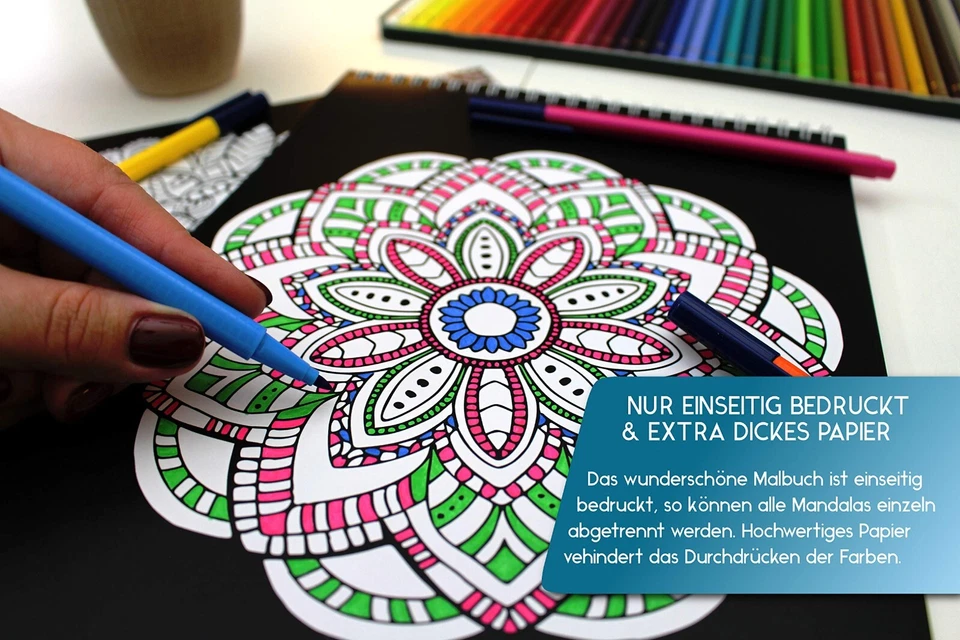 Mandala Malbuch für Erwachsene "Zauberhafte Nacht" - Premium-Malbuch - Bild 4 von 4