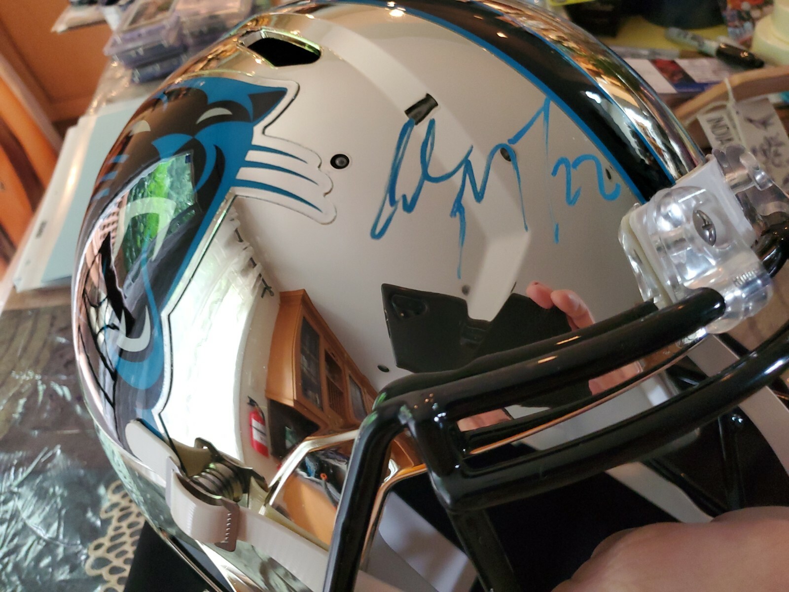 mccaffrey Autographed Signed Carolina Panthers CHRISTIAN FULL SIZE HELMET W/BECKETT CERT! 