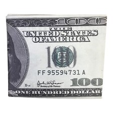 Benjamin Franklin 100 Dollar Bill Faux Leather Wallet