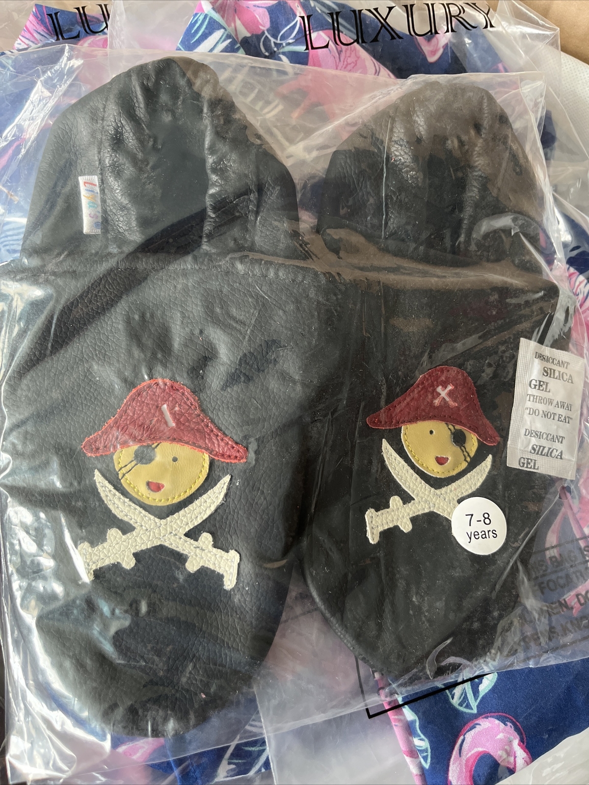 SAOLA Pantofole Liya's in pelle push con suola parziale in gomma #680 Pirate in nero 4 5