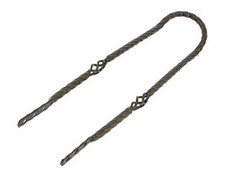 23" LONG VINTAGE LOWRIDER TWISTED SQUARE CAGE SHORT BACK SISSY BAR IN BLACK.