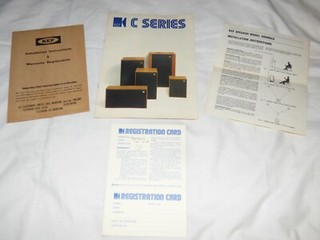 Kef C Series Catalogue/Leaflet/Installation Instructions/Warranty Registration.
