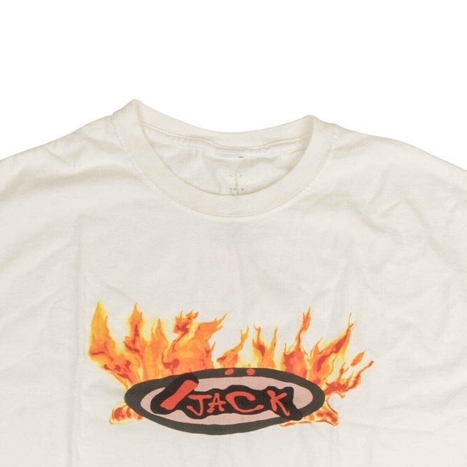 Travis Scott Cactus Jack Flame T-Shirt White Size Large L Brand