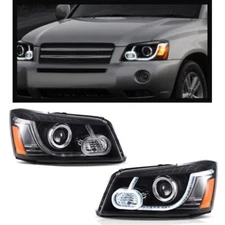 2x LED DRL Halo Lights Headlamp For 01-07 Toyota Highlander Projector Headlights