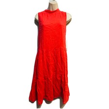 Nine West Women Coral Sleeveless Zippered High Neck Dress Size 14 NWT