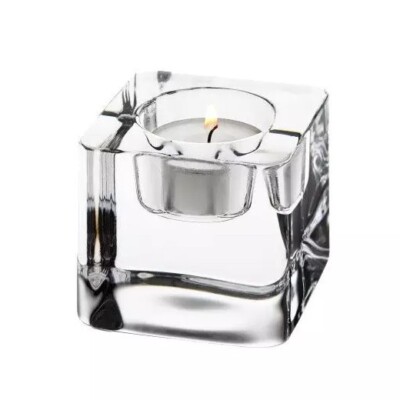ORREFORS Teelichthalter 'Ice Cube' - Göran WÄRFF - Glas - H 65 mm