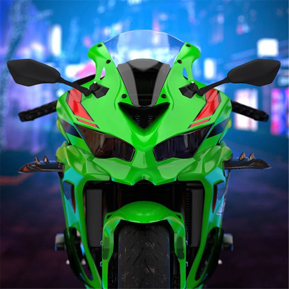 Alerones de motocicleta carenado winglets deflector de aire kit de ala estilo fibra de carbono Foto 3 de 4