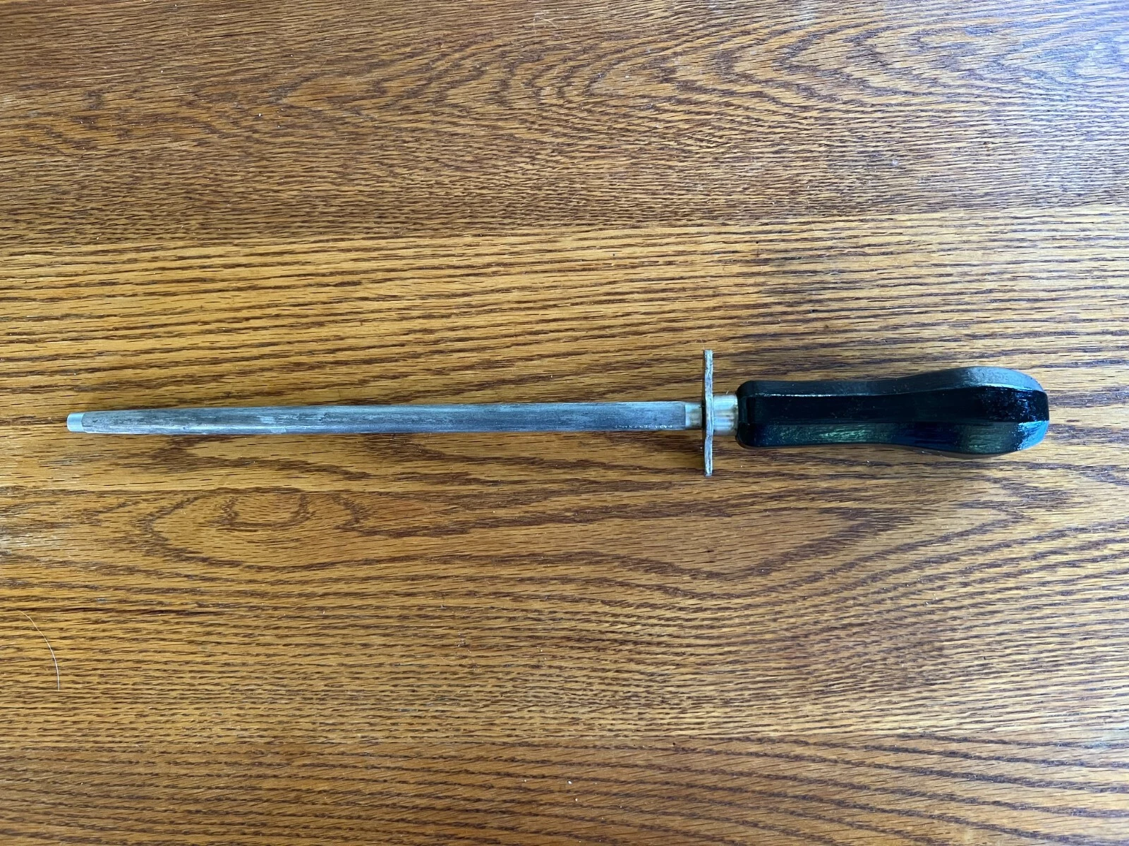 Vintage Sabatier Knife 10" Sharpening Steel Honing Rod Octagonal Wood Handle FR.