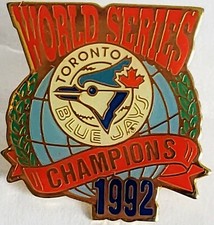 TORONTO BLUE JAYS 1992 WORLD SERIES CHAMPIONS MLB Baseball Lapel Pin Tac Vintage