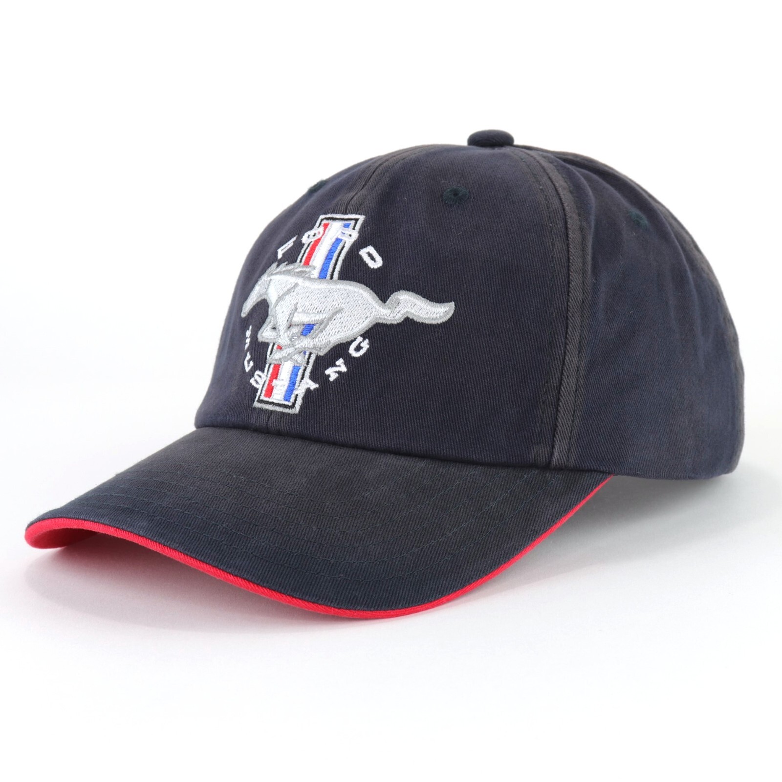Cappello da baseball Ford Mustang Tri Bar Pony blu lavato chimicamente ricamato berretto da palla