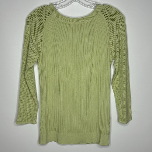 Vintage 90s Carducci Ribbed Sweater NWT Size Small, Pale Lime - Picture 2 of 24