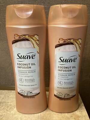 Lot of 2 -Suave Professionals Coconut Oil Infusion Damage Repair Shampoo 12.6oz