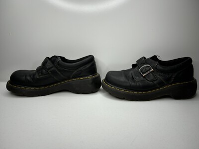 Dr. Martens 3A78 Monk Strap Shoes Women 8 Black Leather Comfort