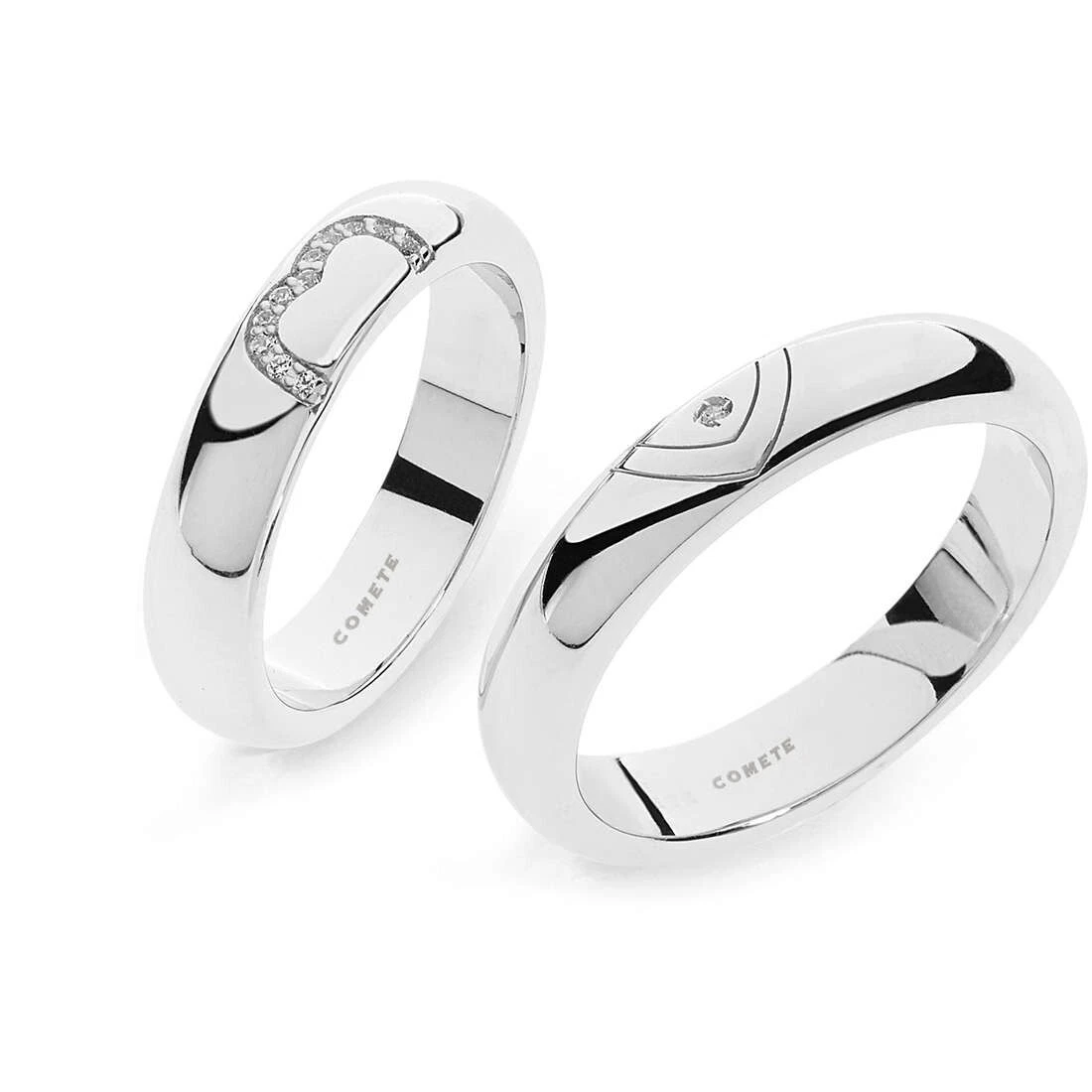 Comete fedina in argento con cuore a met e topazi bianchi n 9 eBay
