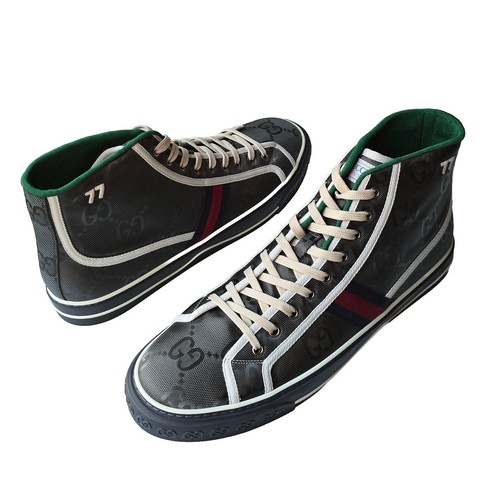 Gucci Men's High-top Sneakers GG Logo US 14.5 15 UK 14 Dark Gray Off-The-Grid - Picture 8 of 13