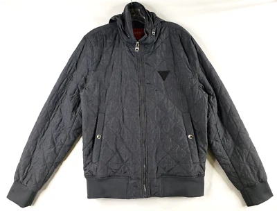 Chaqueta de invierno ligera Guess acolchada gris jaspeado para mujer talla mediana - Imagen 1 de 4