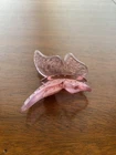 BEAUTIFUL FENTON Pink Art Glass Butterfly Figurine W/LABEL 4.25"L