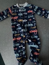 Carters baby boy Pajamas fleece footed cars trucks Size 3m NWT