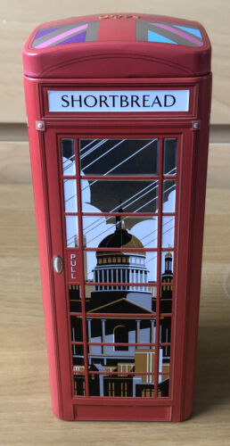 M&S - Shortbread Keks Telefonbox mit Szenen aus London - leere Dose - Bild 1 von 2