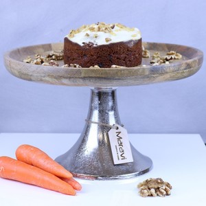 Chahal Cake Stand Wooden and Metal 33cm x 20cm Party cake ...