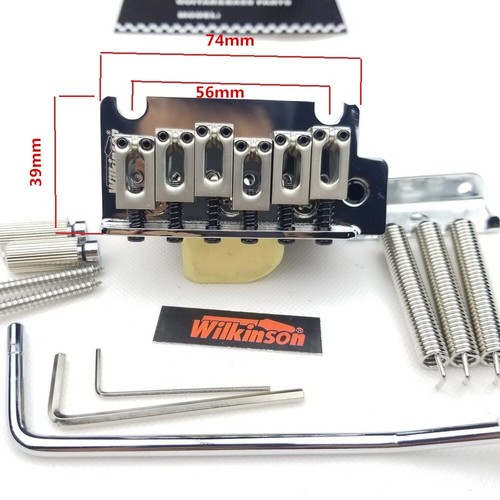 2-Punkt Wilkinson WOV06 Tremolo System Brücke für Strat E-Gitarre Chrom - Bild 3 von 6