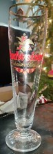 Vintage Budweiser Anheuser-Busch Beer Glass Stemmed Tall Pilsner Gold Rimmed 10"