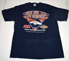 Vintage NFL T-Shirt Denver Broncos Size M/L 90s Super Bowl XXXII AFC Champs 1996