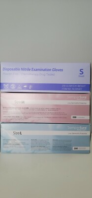 SEMPERSURE 200 PER  BOX  NITRILE EXAMINATION GLOVES  -M -L SELECT SIZE