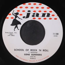 GENE SUMMERS: school of rock 'n roll / straight skirts JAN 7" Single 45 RPM