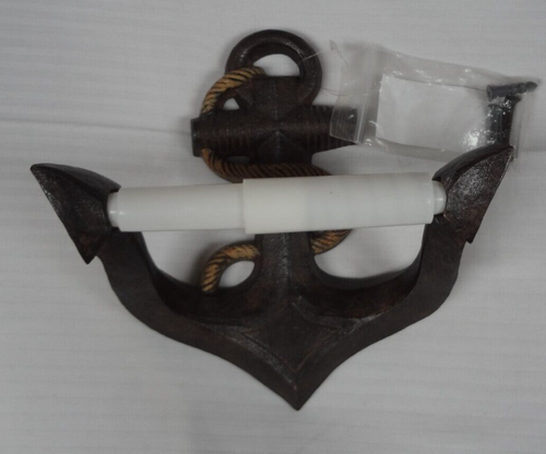 Boat Anchor Toilet Paper Holder Rustic Rope Wrapped Nautical Decor brown Product