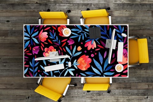 Kwiatowy wzór Biurko Top Mata Pad Duży ochraniacz do klawiatury myszy PC 120x60 - Zdjęcie 3 z 5