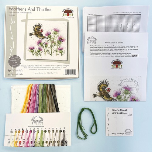 Kit de punto de cruz contado Bothy Threads plumas y cardos XHD133 - Imagen 3 de 3