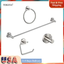 4PCS Bathroom Accessories Set Brushed Nickel Bathroom Hardware Set Towel bar Set