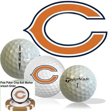 NFL Chicago Bears • Golf Balls 12 pack • TaylorMade TP5 • Refinished