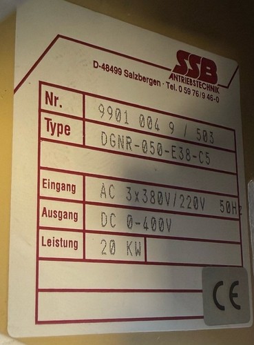 SSB Antriebstechnik convertitore di corrente continua / 20 kW / DGNR-050-E38-C5 - Foto 8 di 8