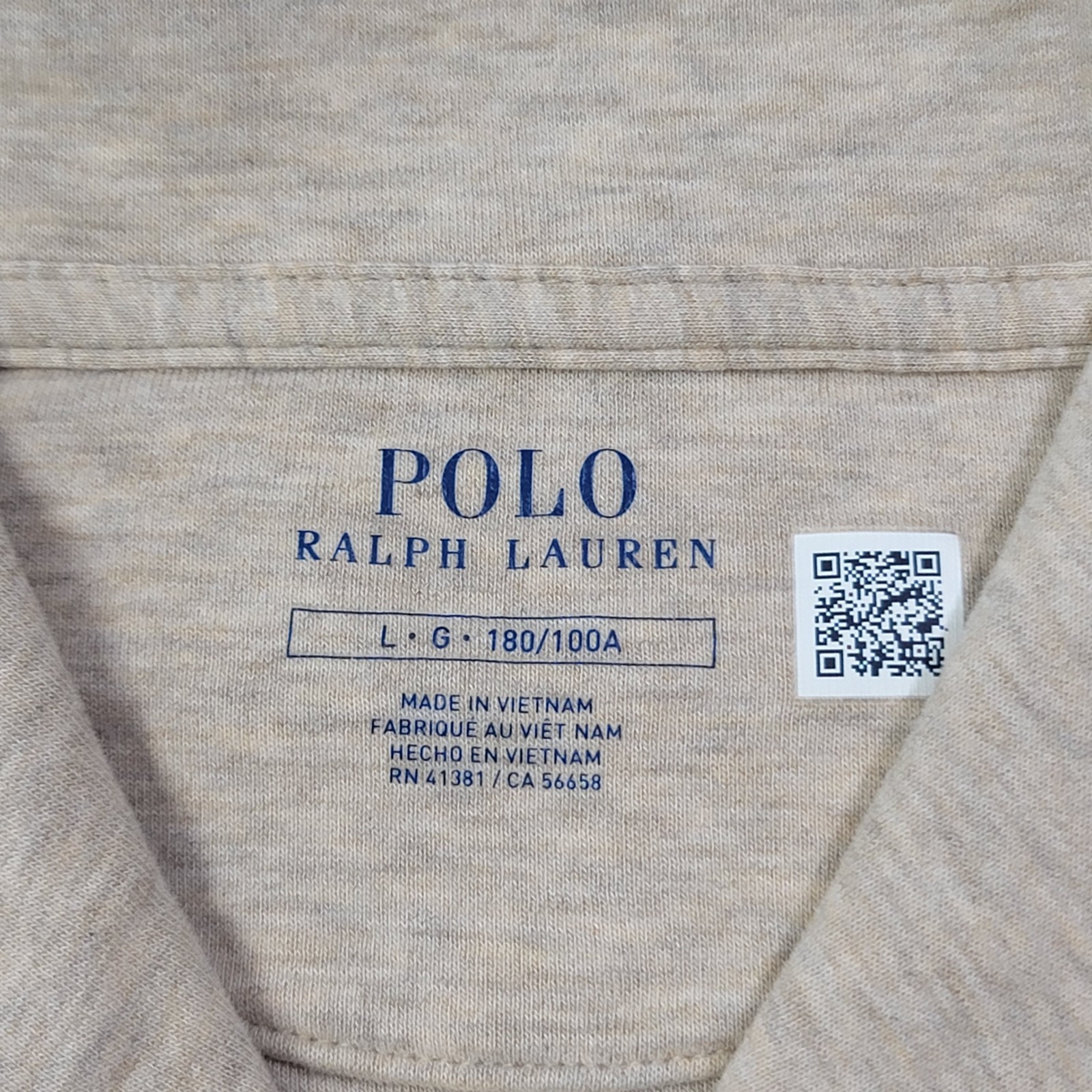 Polo Ralph Lauren felpa uomo grande beige collo sciallato viscosa classico pony