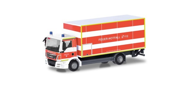 Herpa 098076 - 1/87 One Engineer Box Truck With Liftgate "" Fire Brigade