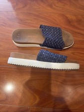 Bernie Mev Woven Blue Platform Slides, Sz. 38
