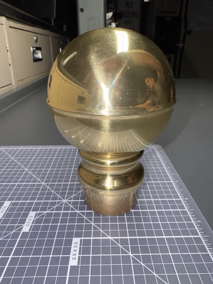 single vintage Solid Brass- post, finial salvage, part, ball, orb, topper, top - Image 3 of 4