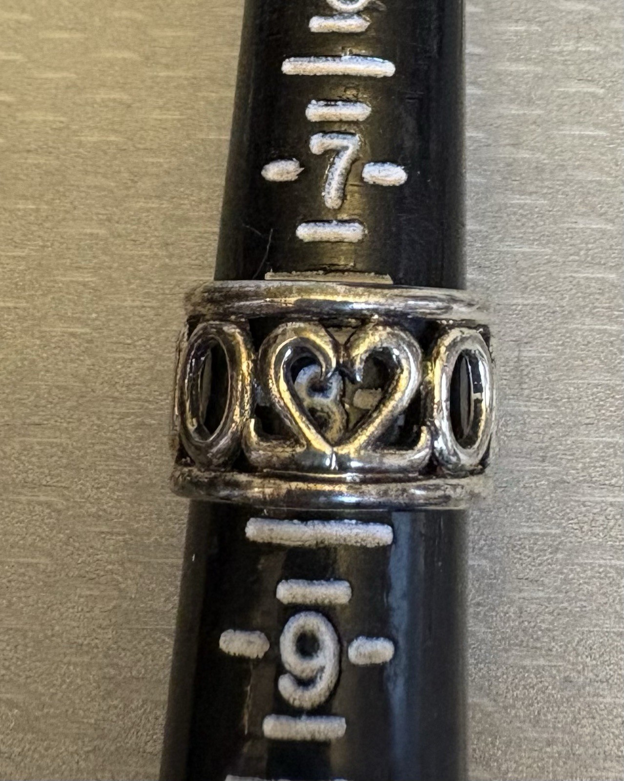 Sterling Silver Ring Openwork Cutout Heart Band 2… - image 7