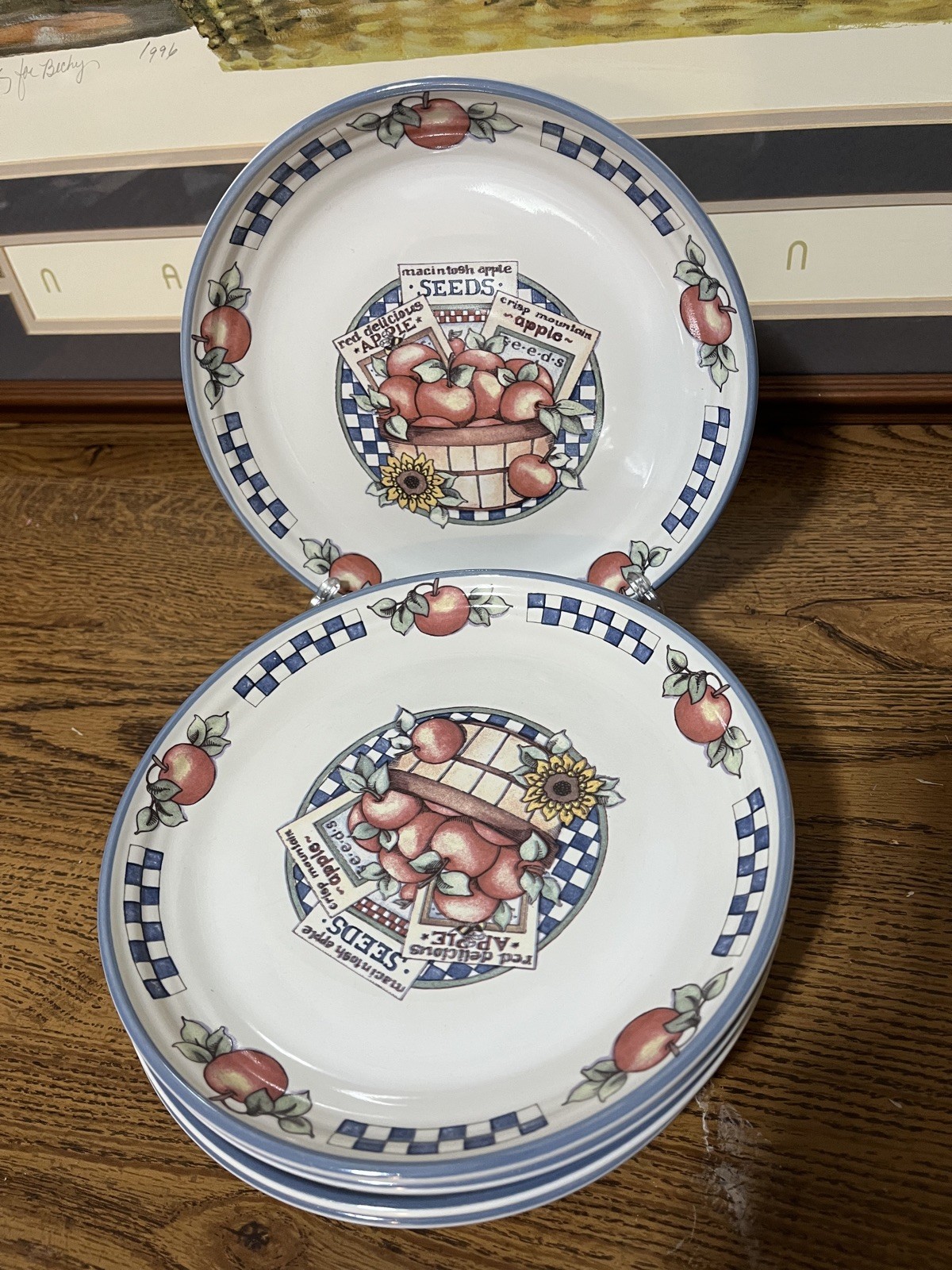 International Tableworks "Apple Time" Lunch/Salad Plates Set Of 4