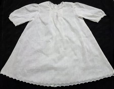 Vintage Handmade Heirloom Baby Christening Baptism Dress White Lace Pintucks