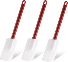 3 PCS Commercial Grade Heat Resistant Silicone Spatulas, 9.5-Inch Rubber Spatula