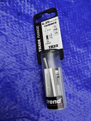 Trend TR23x1/4TC Trade Guided Trimmer Router Cutter 6,35 mm Durchmesser x 12,7 mm Schnitt x 1/