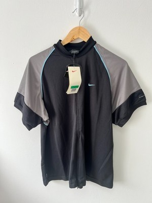 Nike Agassi Jungen XL Herren klein schwarz grau Swoosh durchgehender Reißverschluss Sportshirt
