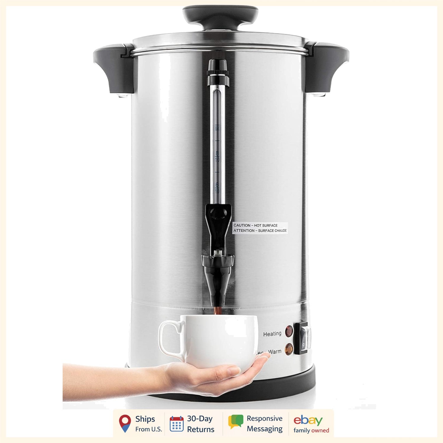 For 100 Cups With Water Gauge