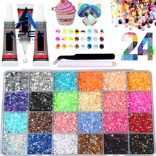 24 Colours Bedazzling Rhinestone Kit with Glues, Bedazzler B: 24